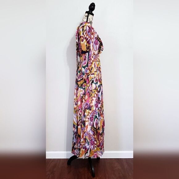 Anthropologie Odetta Ruffle V-Neck Long Sleeve Midi Dress NWT - Picture 10 of 13